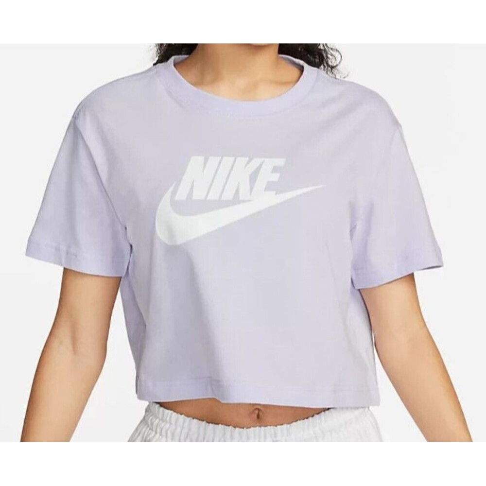 Nike Tee Sportswear Essential Women XL Cropped Logo T-Shirt Loose Fit NEW